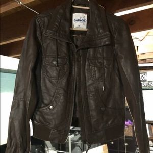 Garage woman’s brown leather jacket size medium